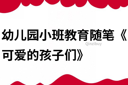 幼兒園小班教育隨筆《可愛的孩子們》