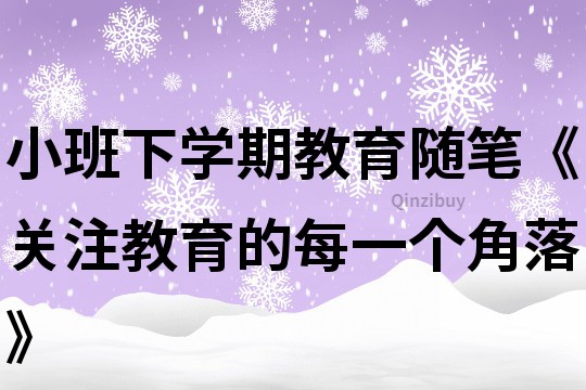 小班下學(xué)期教育隨筆《關(guān)注教育的每一個(gè)角落》