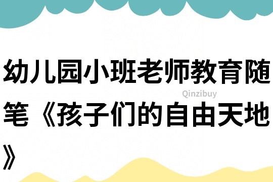 幼兒園小班老師教育隨筆《孩子們的自由天地》