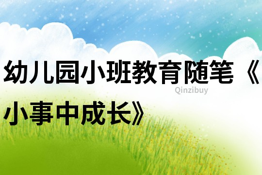 幼兒園小班教育隨筆《小事中成長》