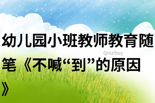 幼兒園小班教師教育隨筆《不喊“到”的原因》