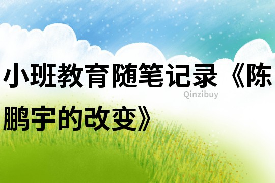 小班教育隨筆記錄《陳鵬宇的改變》