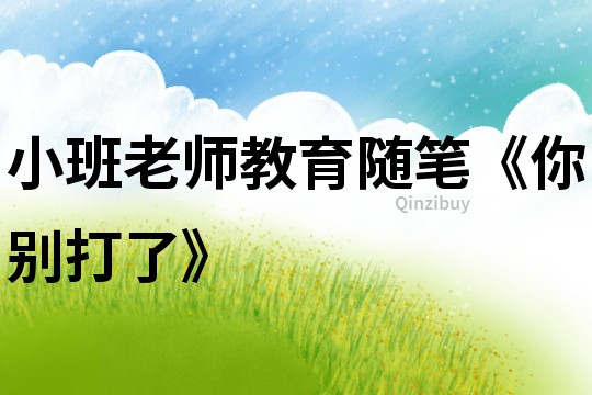 小班老師教育隨筆《你別打了》