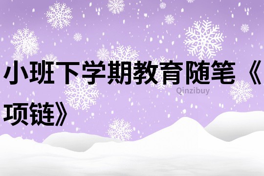 小班下學期教育隨筆《項鏈》