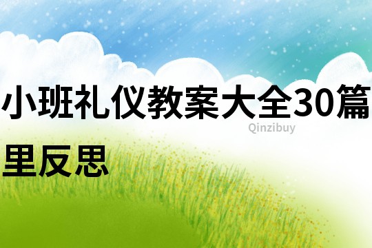 小班禮儀教案大全30篇里反思