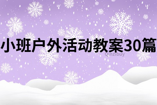 小班戶外活動教案30篇