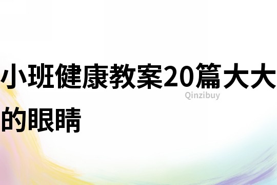 小班健康教案20篇大大的眼睛
