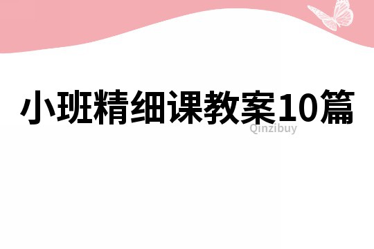 小班精細課教案10篇
