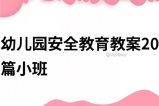 幼兒園安全教育教案20篇小班