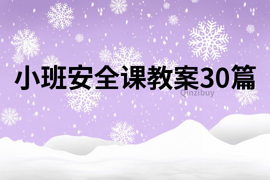 小班安全課教案30篇