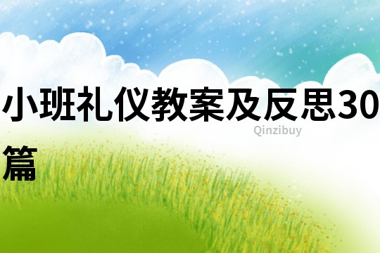 小班禮儀教案及反思30篇