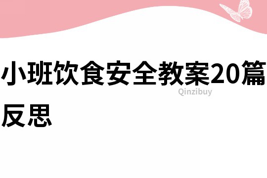 小班飲食安全教案20篇反思