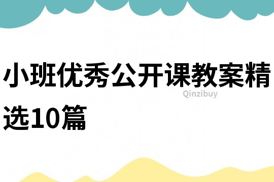 小班優秀公開課教案精選10篇
