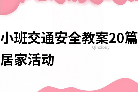 小班交通安全教案20篇居家活動