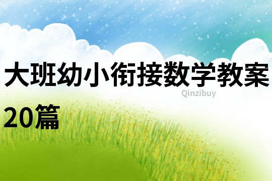 大班幼小銜接數學教案20篇