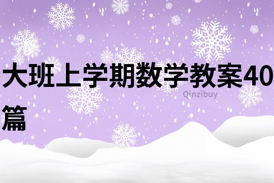 大班上學(xué)期數(shù)學(xué)教案40篇