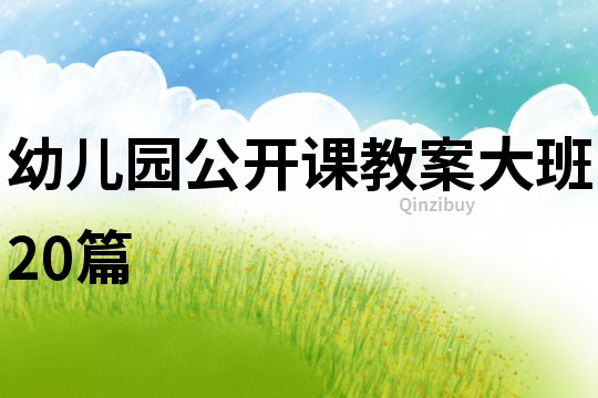 幼兒園公開課教案大班20篇