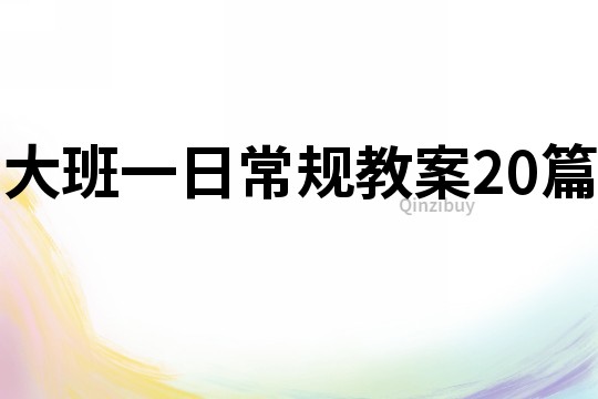 大班一日常規教案20篇