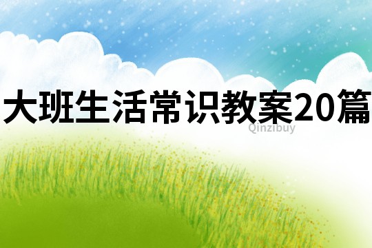 大班生活常識教案20篇