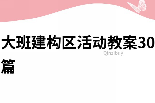 大班建構區活動教案30篇