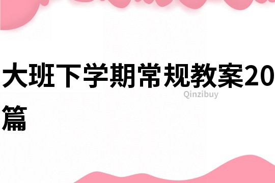 大班下學期常規教案20篇