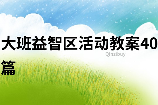 大班益智區活動教案40篇