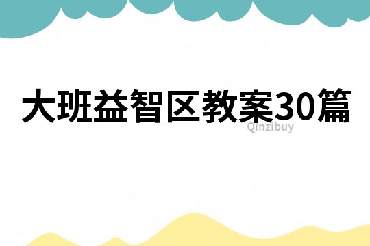 大班益智區教案30篇