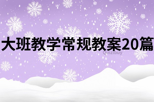 大班教學(xué)常規(guī)教案20篇