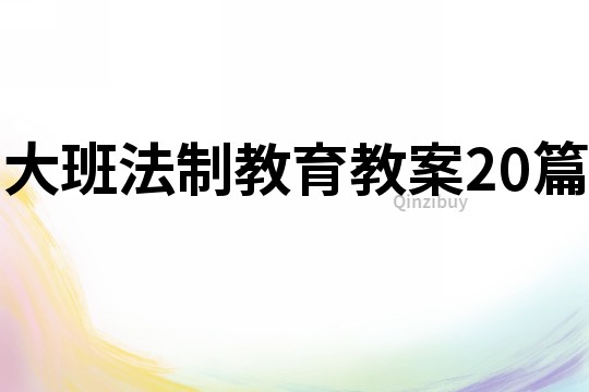 大班法制教育教案20篇
