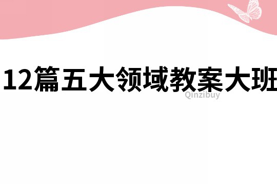 12篇五大領域教案大班