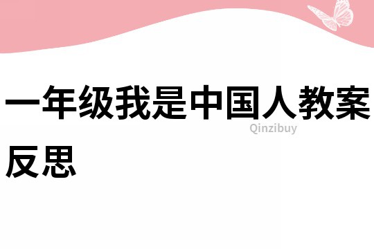 一年級我是中國人教案反思