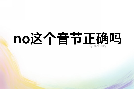 no這個(gè)音節(jié)正確嗎