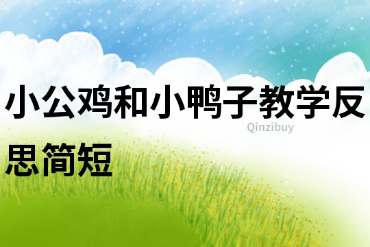 小公雞和小鴨子教學反思簡短