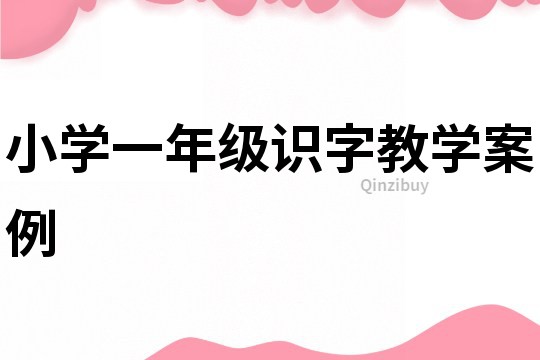 小學一年級識字教學案例
