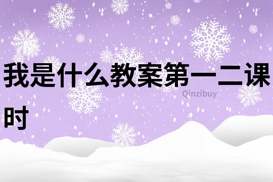 我是什么教案第一二課時