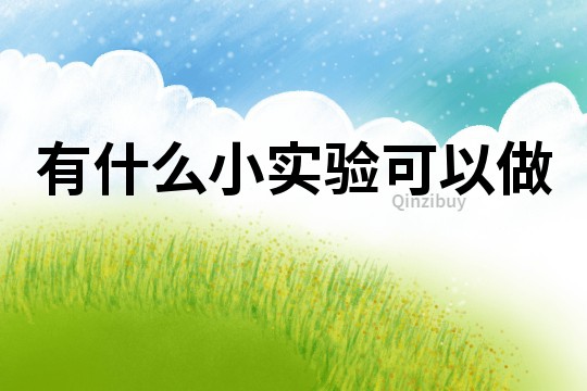 有什么小實驗可以做