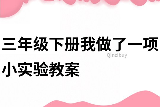 三年級下冊我做了一項小實驗教案