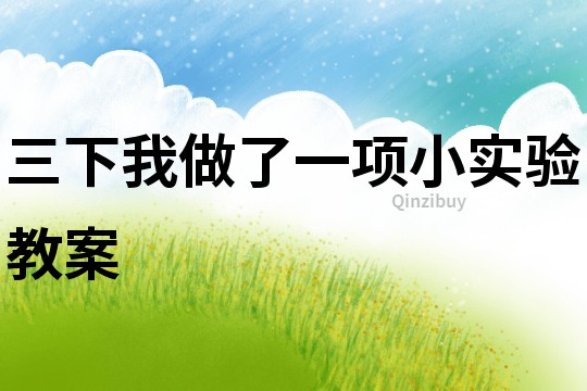 三下我做了一項小實驗教案