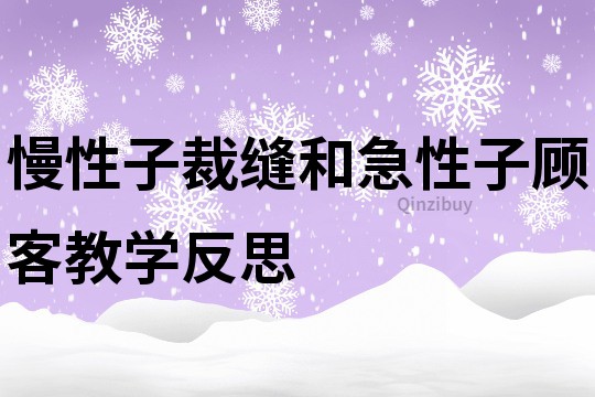 慢性子裁縫和急性子顧客教學反思