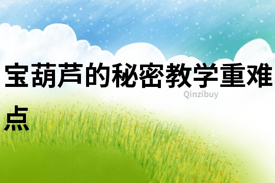 寶葫蘆的秘密教學重難點