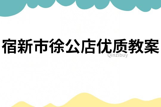 宿新市徐公店優(yōu)質(zhì)教案