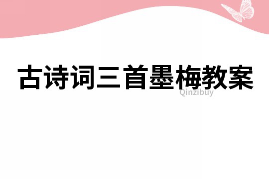 古詩(shī)詞三首墨梅教案