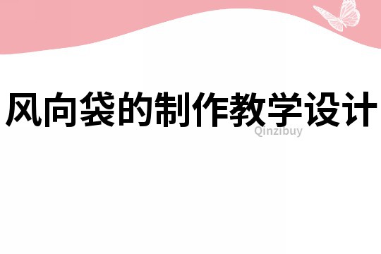 風(fēng)向袋的制作教學(xué)設(shè)計(jì)