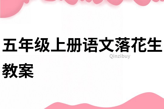 五年級上冊語文落花生教案