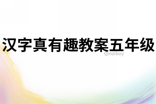 漢字真有趣教案五年級(jí)