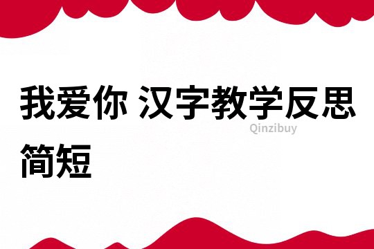 我愛你 漢字教學反思簡短