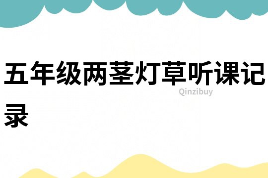 五年級兩莖燈草聽課記錄