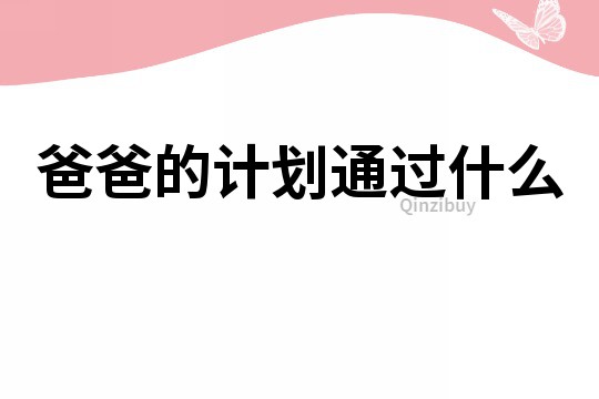 爸爸的計劃通過什么