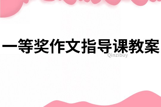 一等獎作文指導課教案