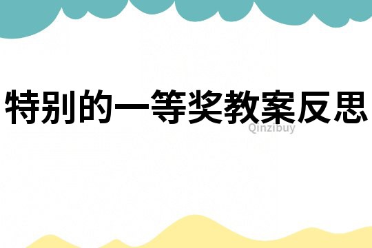 特別的一等獎教案反思